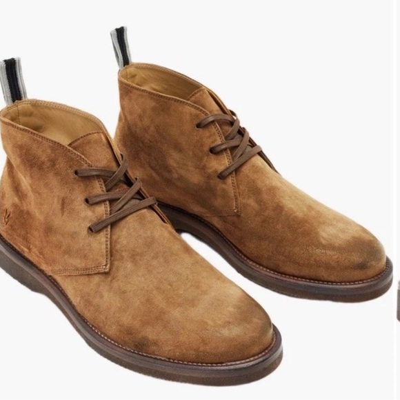 New without box; John Varvatos Men's Brown Suede Chukka Boots - Picture 7 of 10